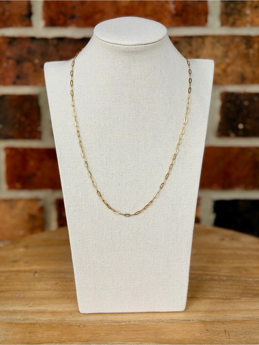 20” Gold Paperclip Chain Necklace